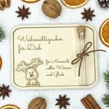 Geldgeschenk Weihnachten Holz Reagenzglas, personalisiertes Weihnachtsgeschenk Gravur, Gutschein Verpackung, Geschenkidee, 16x12 cm – Ansicht 10