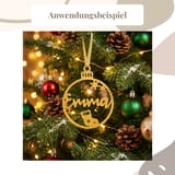 Personalisierte Christbaumkugel mit Namen – Motiv Stiefel & Sterne - 3D gedruckte Weihnachtsbaum Dekoration – Ansicht 6