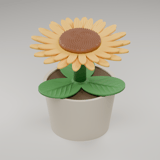 Mini-Sonnenblume im Topf – STL & 3MF – Ansicht 2