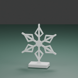 Schneeflocken-Aufsteller in Blütenform – STL & 3MF für den 3D-Druck – Ansicht 2