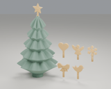 Weihnachtsbaum Wunschbaum mit 6 Wechselspitzen – STL & 3MF – Ansicht 2