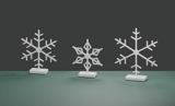 Schneeflocken-Aufsteller – 3er-Set als STL & 3MF für den 3D-Druck – Ansicht 2