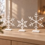 Schneeflocken-Aufsteller – 3er-Set als STL & 3MF für den 3D-Druck – Ansicht 1