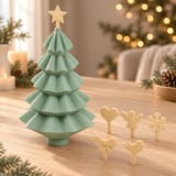 Weihnachtsbaum Wunschbaum mit 6 Wechselspitzen – STL & 3MF – Ansicht 1