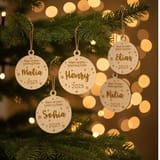 Christbaumkugel personalisiert - Mein erstes Weihnachten - Weihnachtsbaumanhänger aus Holz - Weihnachtsbaumschmuck - Weihnachtsbaumkugel – Ansicht 9