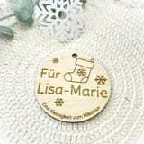 Nikolaus Geschenkanhänger personalisiert – Holzanhänger mit Name – Weihnachtsgeschenk Kinder – Geschenkidee Nikolaustag – Ansicht 7