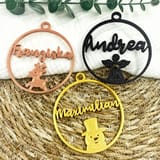 Christbaumschmuck personalisiert – Christbaumkugel Name – 3D Deko Weihnachten – Ornament Schneemann Engel Rentier – Geschenkidee Wichteln – Ansicht 2