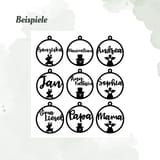 Christbaumschmuck personalisiert – Christbaumkugel Name – 3D Deko Weihnachten – Ornament Schneemann Engel Rentier – Geschenkidee Wichteln – Ansicht 4