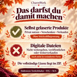 Infografik zu Nutzungsrechten des Halloween-Teelichthalter-Downloads