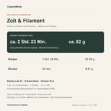 Infografik zu Druckdauer und Filament: Kürbis-Windlicht mit Mond und Sternen