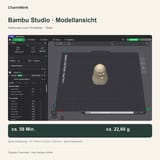 Bambu-Studio-Vorschau des Halloween-Geists mit Druckangaben