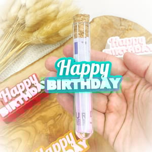 Geburtstag Geldgeschenk „Happy Birthday“ | Personalisierbar mit Reagenzglas | Originelles Geschenk zum Geburstag | Mitbringsel | Kleinigkeit