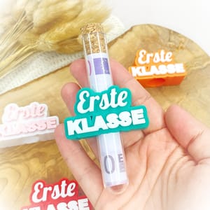 Einschulung Geldgeschenk „Erste Klasse“ | Personalisierbar mit Reagenzglas | Originelles Geschenk zum Schulanfang
