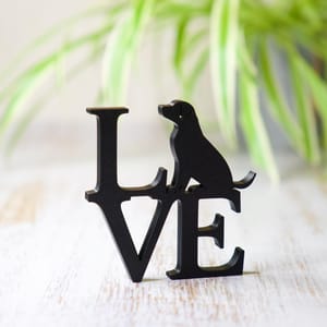 Stilvolle Wohnzimmer Dekoration LOVE HUND - Liebevolle Dekorationsidee Geschenkidee für Hundeliebhaber, für dein Zuhause