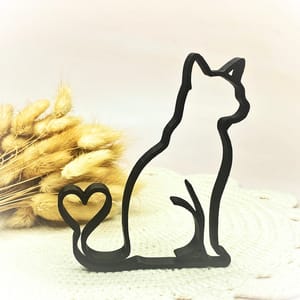 Handgemachte 3D-gedruckte Line Art Deko Katze - Verschiedene Farben - Einzigartige Tischdekoration aus Deutschland