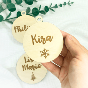 Christbaumkugel personalisierbar -  Namensanhänger - Weihnachtsbaumschmuck - Weihnachtliche Deko - Christbaumschmuck
