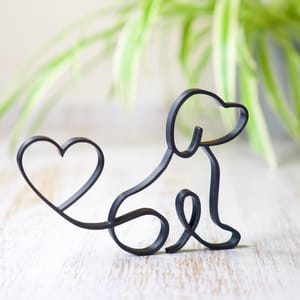Hund - Line Art 3D Druck, Moderne Dekoration und Geschenkidee für Hundebesitzer, Adenken an verstorbene Hunde, Geschenk für Hundebesitzer