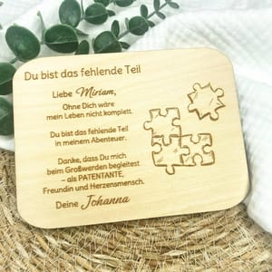 Patenbrief Holz personalisiert | Taufgeschenk Patenurkunde Patentante Patenonkel | Geschenk Taufe Pate | Holzschild mit Name & Datum – Bild 1