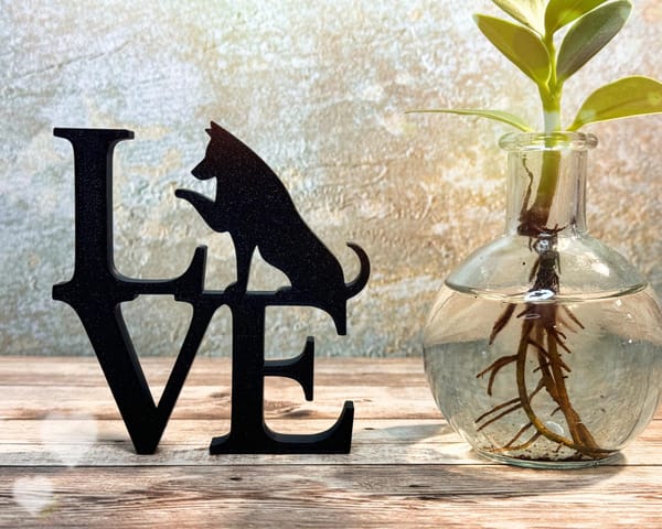 Stilvolle Wohnzimmer Dekoration LOVE HUND - Liebevolle Dekorationsidee Geschenkidee für Hundeliebhaber, für dein Zuhause