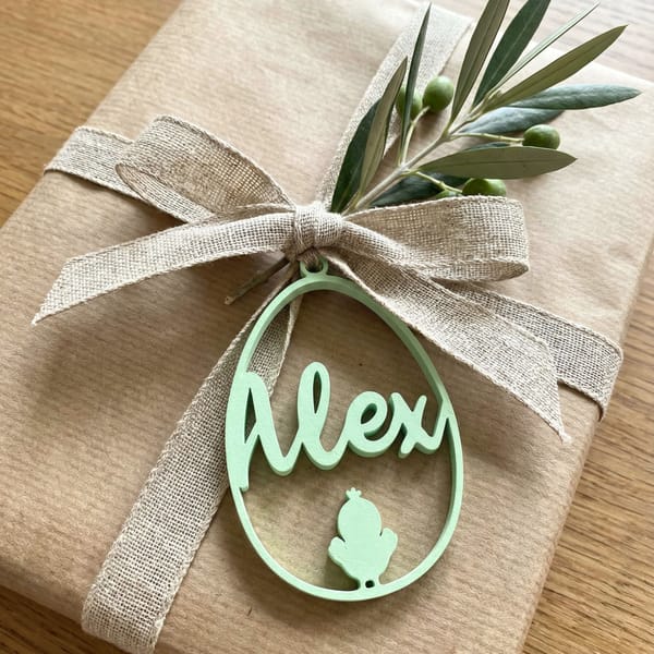 Personalisierte Osteranhänger mit Name | 3D-gedrucktes Osterei | Osterdeko Anhänger für Osterkorb & Osternest