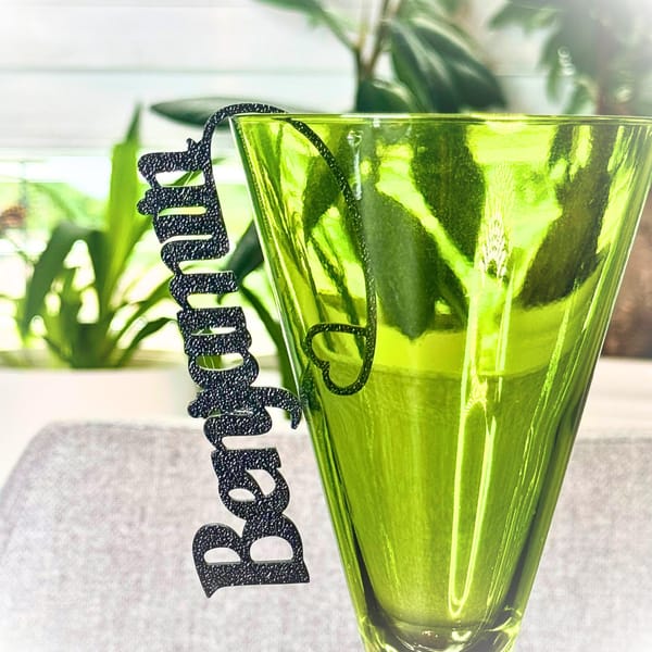 Glasmarkierer Tischkarte zum Einhängen Namensschild Personalisierter Glasanhänger Hochzeit Geburtstag Taufe Einschulung Platzkarte