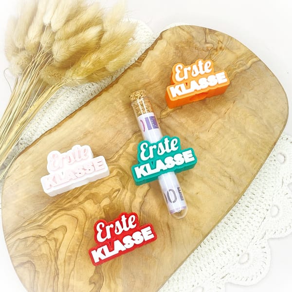 Einschulung Geldgeschenk „Erste Klasse“ | Personalisierbar mit Reagenzglas | Originelles Geschenk zum Schulanfang