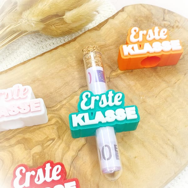 Einschulung Geldgeschenk „Erste Klasse“ | Personalisierbar mit Reagenzglas | Originelles Geschenk zum Schulanfang