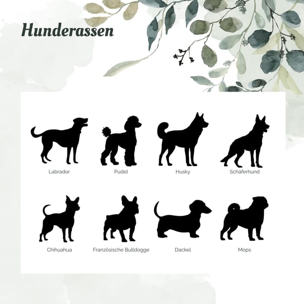 Hund Geldgeschenk Silhouette personalisiert Wahl aus 8 Hunderassen Geldhalter 3D Druck Geschenk Hundeliebhaber Geburtstag Hochzeit