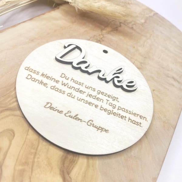 Dankeschön Geschenk Erzieherin personalisiert – Holzschild mit Spruch & Widmung – Abschied Kita Kindergarten Krippe – Geschenk Pädagogin