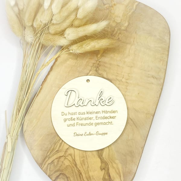 Dankeschön Geschenk Erzieherin personalisiert – Holzschild mit Spruch & Widmung – Abschied Kita Kindergarten Krippe – Geschenk Pädagogin