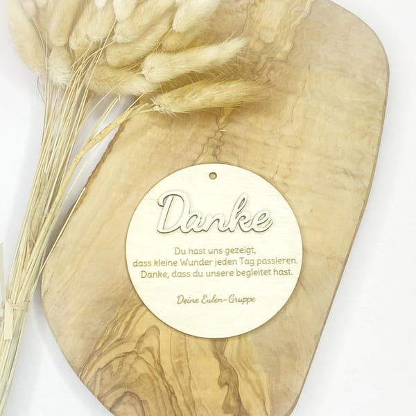 Dankeschön Geschenk Erzieherin personalisiert – Holzschild mit Spruch & Widmung – Abschied Kita Kindergarten Krippe – Geschenk Pädagogin