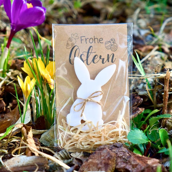 Hasenpost zu Ostern – Handgefertigte 3D-Osterkarte mit Hase im Nest