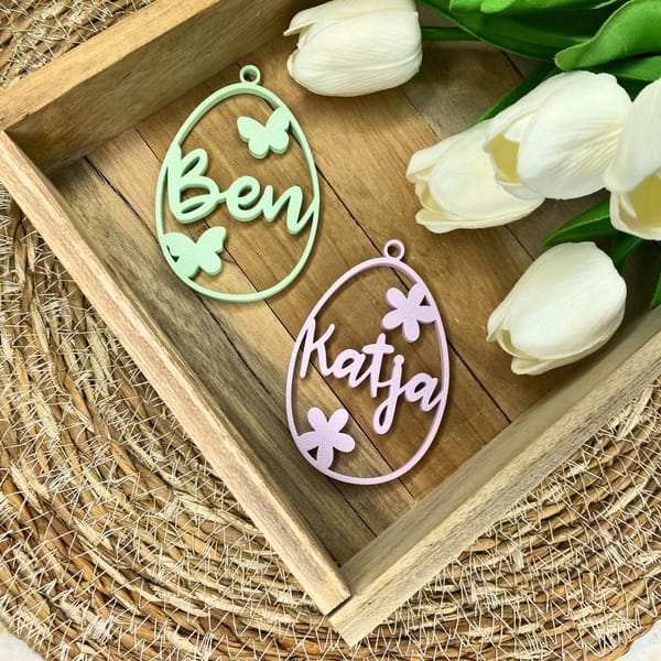 Osterdeko personalisiert | Ostergeschenk | Anhänger Ostern mit Name | Ostern | Osteranhänger | Holzanhänger | Osternest | Osterkorb