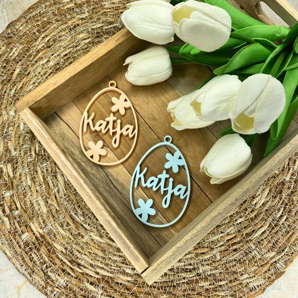 Osterdeko personalisiert | Ostergeschenk | Anhänger Ostern mit Name | Ostern | Osteranhänger | Holzanhänger | Osternest | Osterkorb
