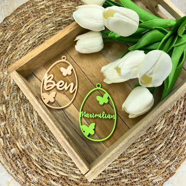 Osterdeko personalisiert | Ostergeschenk | Anhänger Ostern mit Name | Ostern | Osteranhänger | Holzanhänger | Osternest | Osterkorb