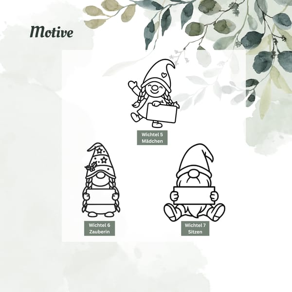 Personalisierte Holz-Wichtel zum Aufhängen - Handgemacht in verschiedenen Größen & Varianten - Namensschild gravierbar - CharmWerk Qualität