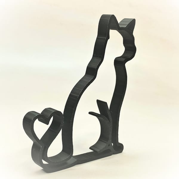 Handgemachte 3D-gedruckte Line Art Deko Katze - Verschiedene Farben - Einzigartige Tischdekoration aus Deutschland