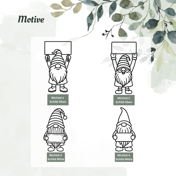 Personalisierte Holz-Wichtel zum Aufhängen - Handgemacht in verschiedenen Größen & Varianten - Namensschild gravierbar - CharmWerk Qualität