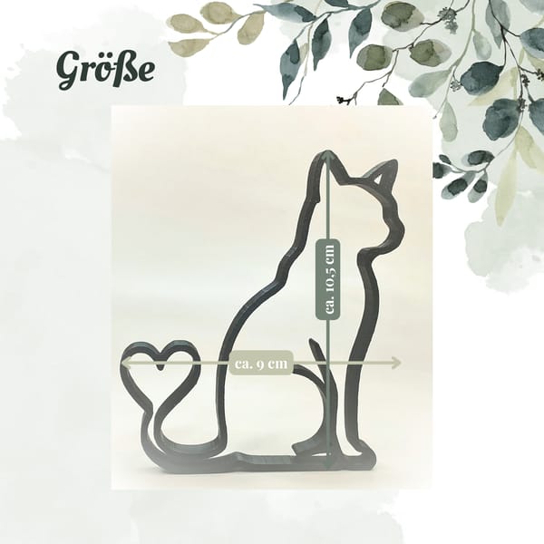 Handgemachte 3D-gedruckte Line Art Deko Katze - Verschiedene Farben - Einzigartige Tischdekoration aus Deutschland