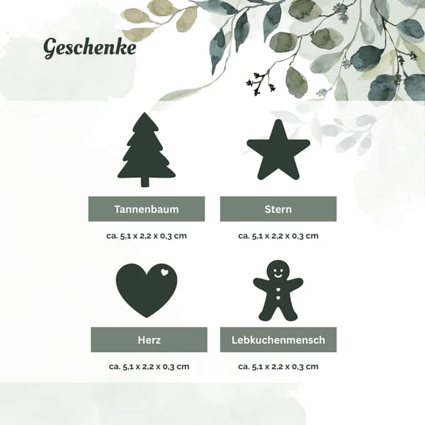 3D Gedruckte Weihnachts Glücksbringer - Handgemachte Mitbringsel & Gastgeschenke in Cellophantütchen - CharmWerk Weihnachtszauber