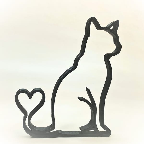 Handgemachte 3D-gedruckte Line Art Deko Katze - Verschiedene Farben - Einzigartige Tischdekoration aus Deutschland