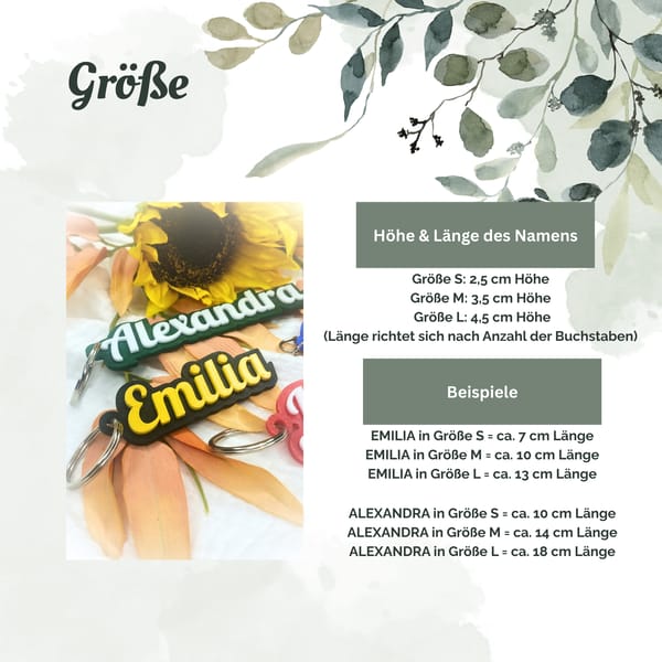 Schlüsselanhänger personalisierbar 3D gedruckt - Namensschilder in Wunschfarbe - Geschenke für Kinder, Frauen & Männer - Inkl. Schlüsselring - Handmade
