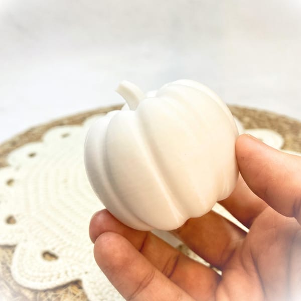 3D Deko Kürbisse weiß – Herbstdeko Set 3er | Handgemachte Tischdeko aus PLA | Minimalistische Kürbisse modern | Herbst Hochzeit Boho Deko
