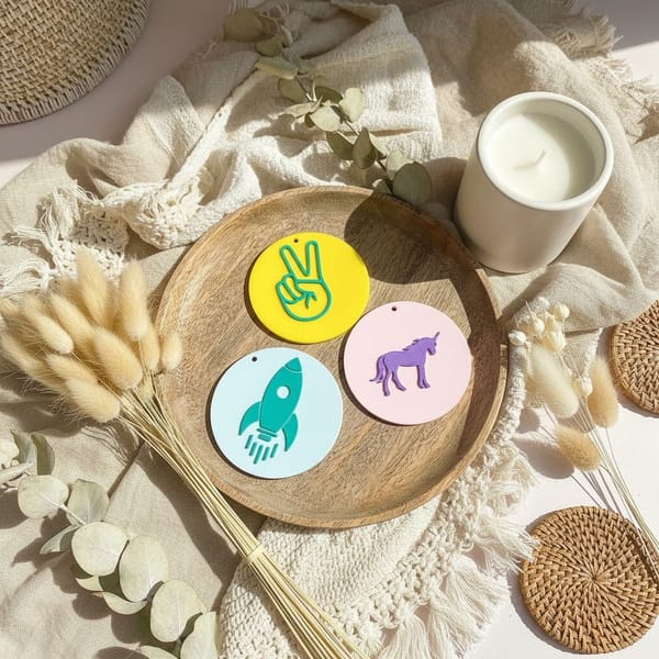 Rucksackanhänger Kinder – Bunte 3D Motive zur Einschulung – Einhorn, Rakete, Smiley, 1. Klasse – Geschenk Schulstart viele Farbkombinationen