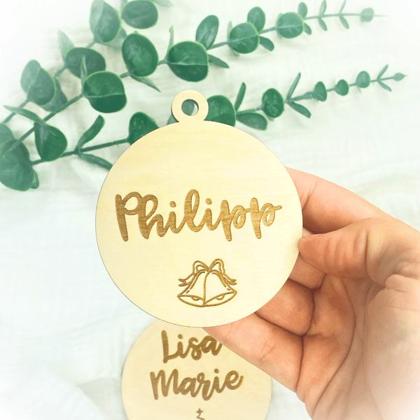 Christbaumkugel personalisierbar -  Namensanhänger - Weihnachtsbaumschmuck - Weihnachtliche Deko - Christbaumschmuck