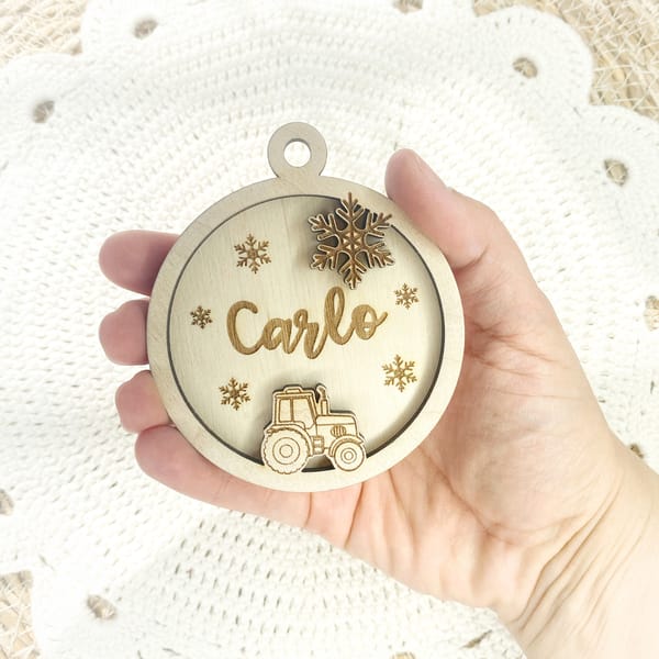 Personalisierter Weihnachtsanhänger mit Namen – Christbaumschmuck Holz, Geschenkanhänger Weihnachten, personalisierte Deko Kinder und Familie