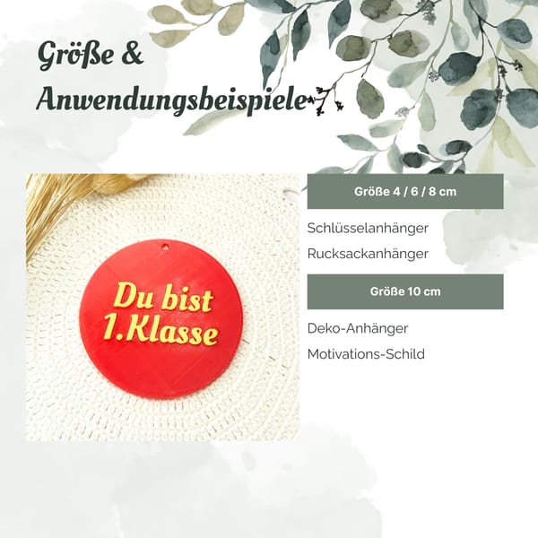 Rucksackanhänger Kinder – Bunte 3D Motive zur Einschulung – Einhorn, Rakete, Smiley, 1. Klasse – Geschenk Schulstart viele Farbkombinationen