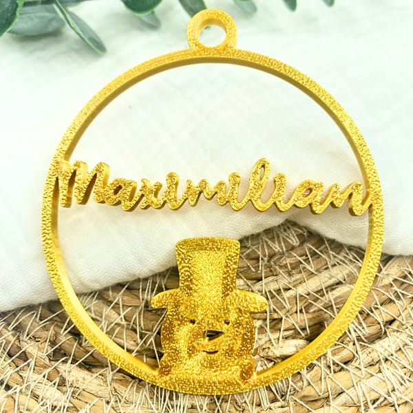 Christbaumschmuck personalisiert – Christbaumkugel Name – 3D Deko Weihnachten – Ornament Schneemann Engel Rentier – Geschenk Weihnachten