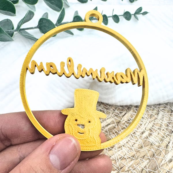 Christbaumschmuck personalisiert – Christbaumkugel Name – 3D Deko Weihnachten – Ornament Schneemann Engel Rentier – Geschenk Weihnachten