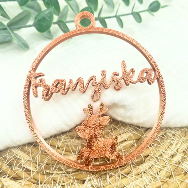 Christbaumschmuck personalisiert – Christbaumkugel Name – 3D Deko Weihnachten – Ornament Schneemann Engel Rentier – Geschenk Weihnachten